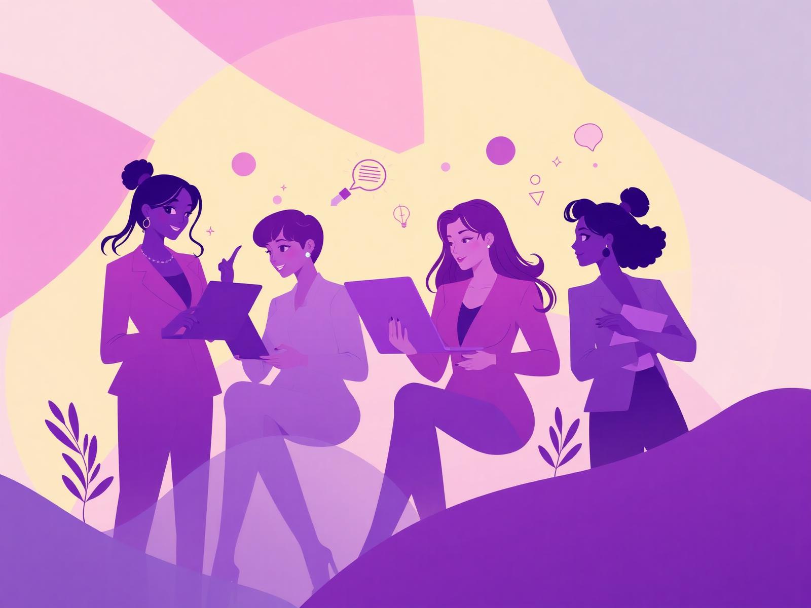 Women entrepreneurs and professionals collaborating
